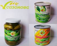 Венгерская консервация оптом ООО Сазоново огурцы, кукуруза, зеленый горошек 